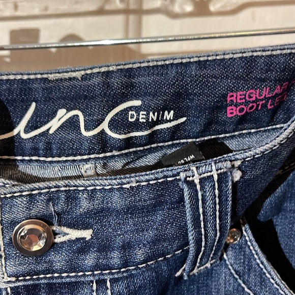 INC denim regular fit boot cut jeans with back pocket detail - Picture 6 of 6